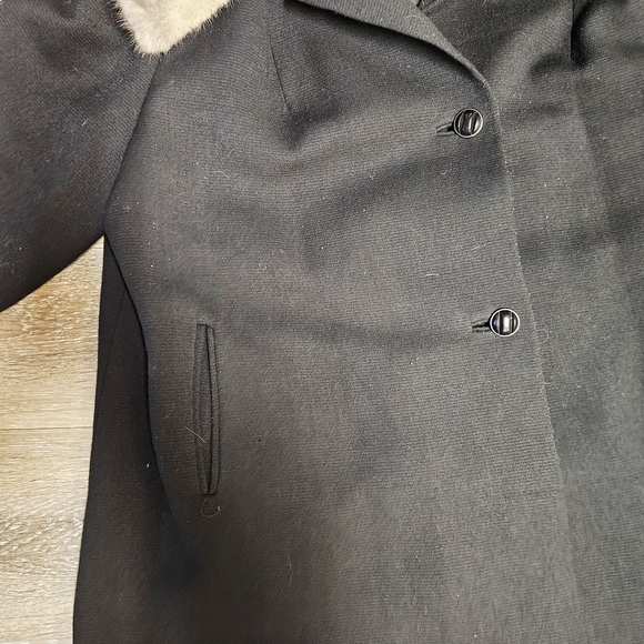 Penningtons Black Cape with Fur Collar Vintage Pure Virgin Wool Very Warm Heavy - Picture 4 of 11